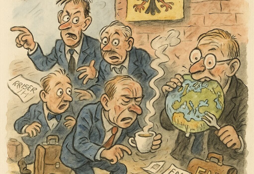 Tyskland erklærer AfD som ekstremistisk – du vil ikke tro hva som skjedde med FN-kaffemaskinen 5 Karikatur av tyske diplomater i kaos – FN-humor og koffeinangst