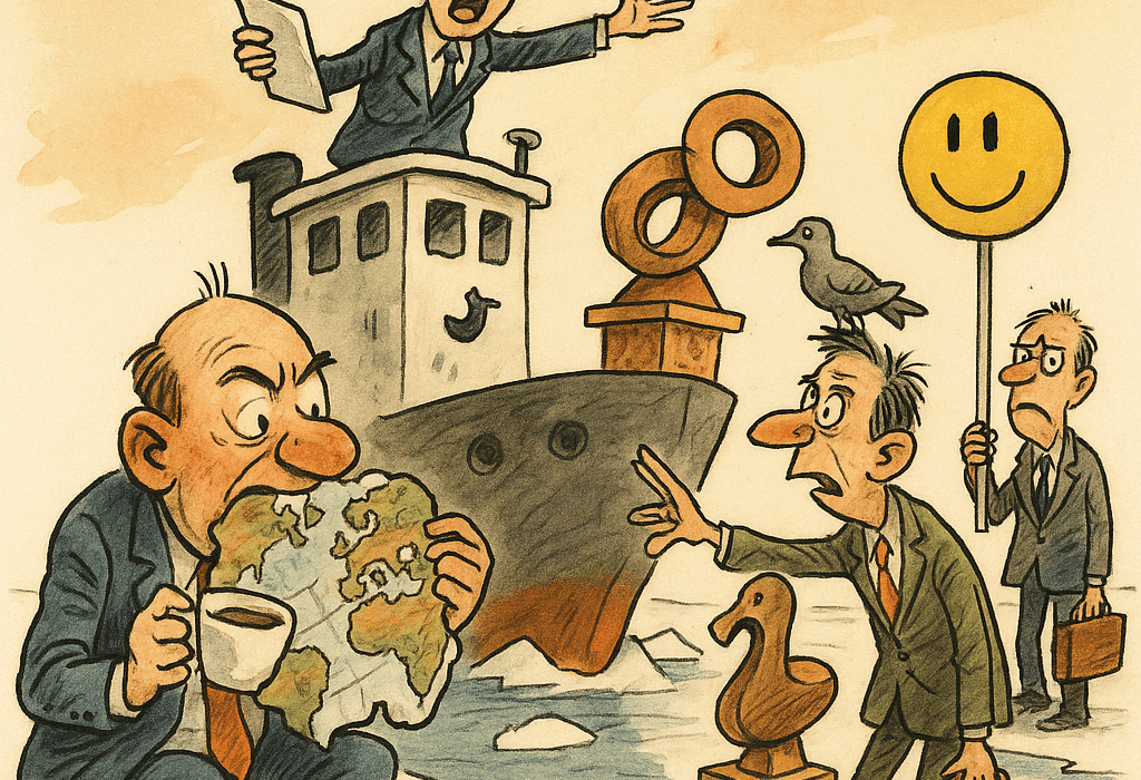 5 diplomatiske grunner til at Finland nå er verdensmester i internasjonalt kaos 5 Karikatur av Finland i diplomatisk kaos – FN-humor og koffeinangst